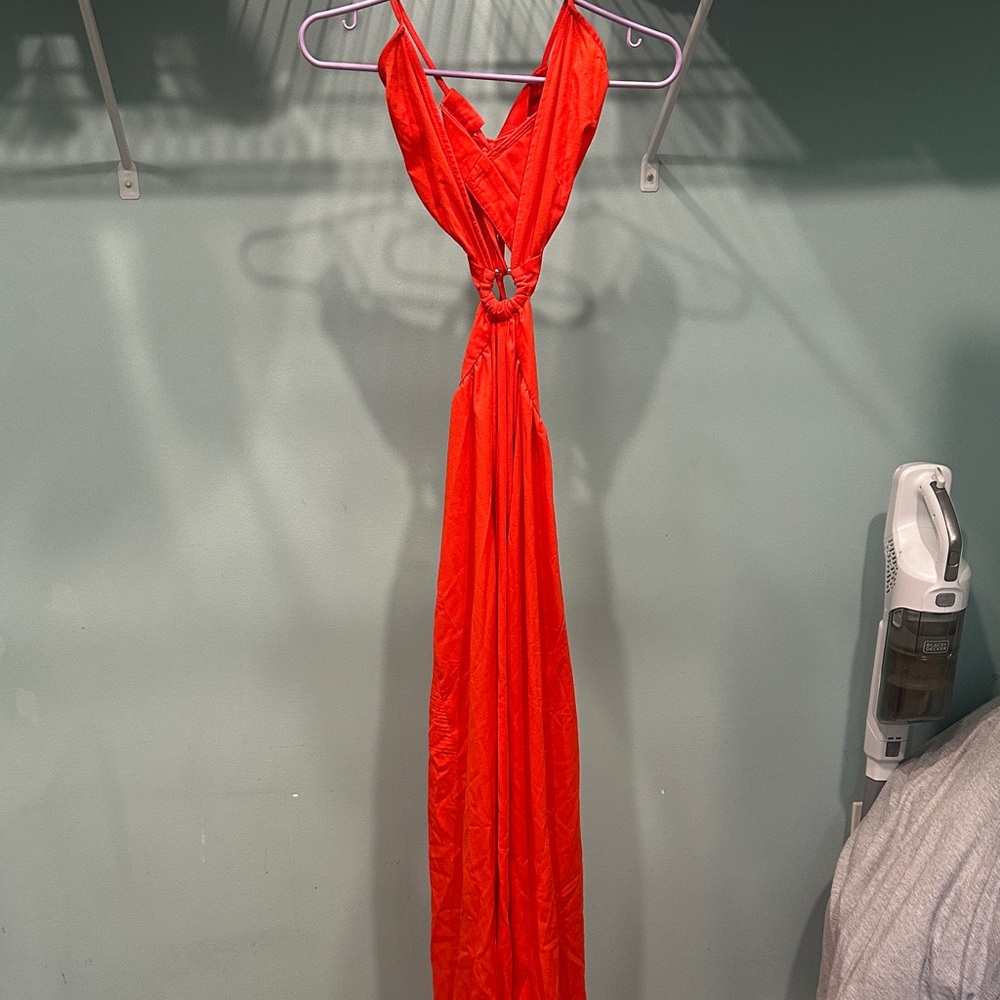 Elegant orange Evening Gown - Picture 2 of 7